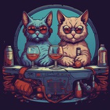 Пекельна радіологія, котики&вінішко ☢️🐈⬛🍷 Logo